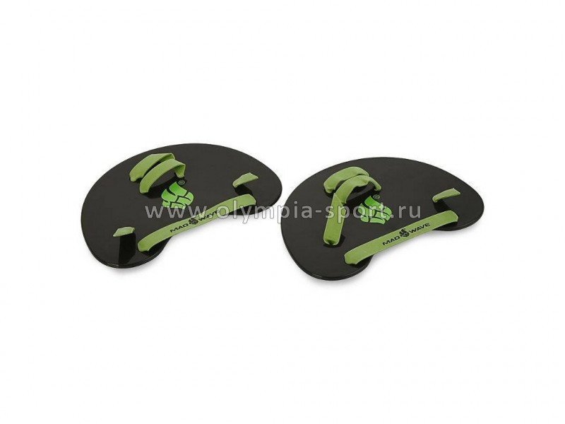 Лопатки на пальцы Mad Wave Finger Paddles, Black/Green