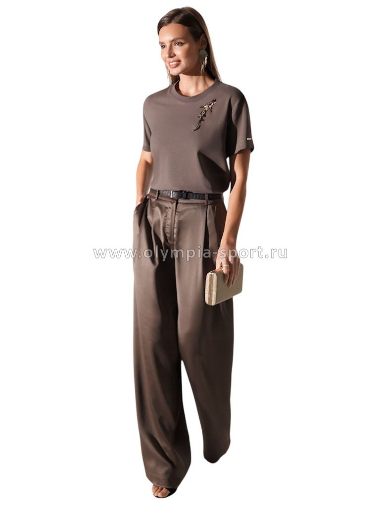 Футболка женская Vilatte D49.124 кофе_рыба